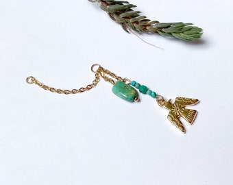 Ear chain addition Piercing ethnic turquoise jewel removable ear helix conch lobe unique earring industrial bar boho chic