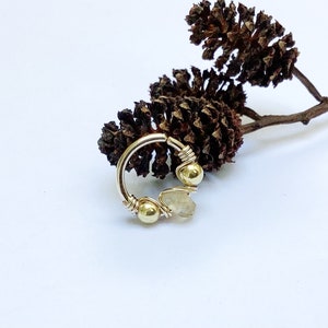 Piercing,citrine,plaqué or,hélix, conch, septum,targus,cartilage,bohème,hippie,chic,mariage