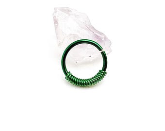 20G green copper piercing ring helix conch nose nostril ear upper lobe hoop daith rook cartilage tragus Bohemian