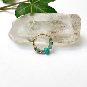 Piercing ring turquoise/gold plated/titanium/steel ch helix conch septum nose nostril nostril ear lobe daith rook cartilage tragus bohemian