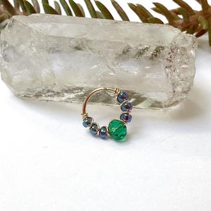 Piercing anneau plaqué or 20G Ø8mm bague hélix conch nez narine nostril oreille  upper lobe créole daith rook cartilage tragus upper bohème