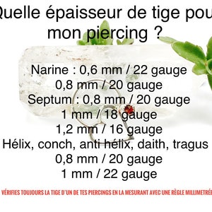 Piercing oeil de tigre et plaqué or ou acier chirurgical, anneau nez, narine, nostril, hélix, conch, septum, daith, rook, tragus, oreille image 7