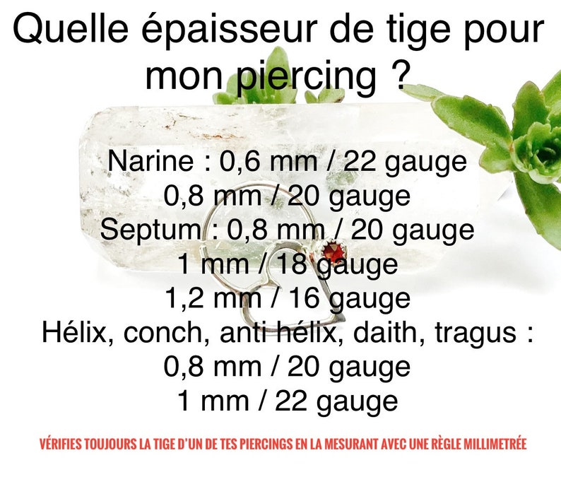 Piercing oeil de tigre et plaqué or ou acier chirurgical, anneau nez, narine, nostril, hélix, conch, septum, daith, rook, tragus, oreille image 7