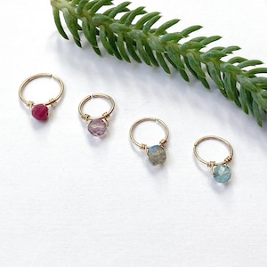 Anello penetrante pietra preziosa 22G 20G 18G anello elica conchiglia setto naso narice narice orecchio lobo superiore daith rook cartilagine creolo