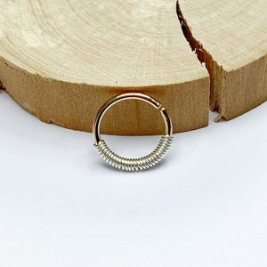 Piercing anneau plaqué or et argent, hélix, conch, septum, arcade, cartilage,targus,narine,minimaliste,bohème, hippie,tribal,chic,mariage