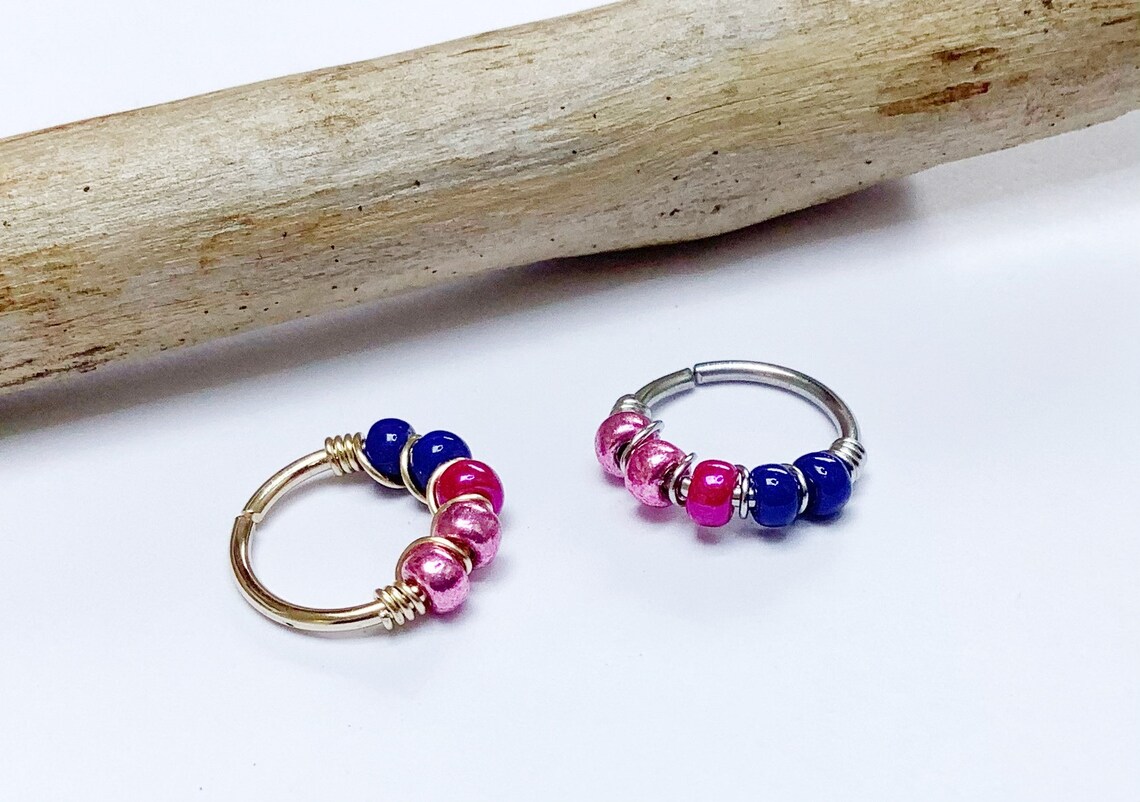Piercing nose ring LGBT bisexualhelix conch septum Etsy