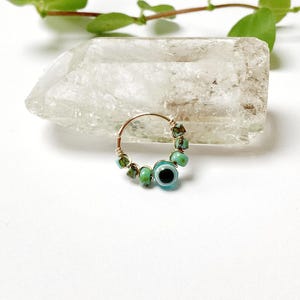 Piercing anneau mauvais oeil plaqué or /acier ch 22G 20G 18G anneau hélix conch nez septum narine nostril daith rook cartilage upper lobe
