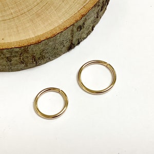 Nose ring piercing, gold plated, 18 gauge, custom diameter, septum piercing, helix piercing, tragus ring, conch piercing