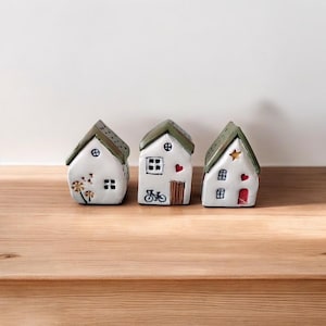 Handgefertigtes Minihaus 7 cm aus Keramik 3-Teilig Setpreis