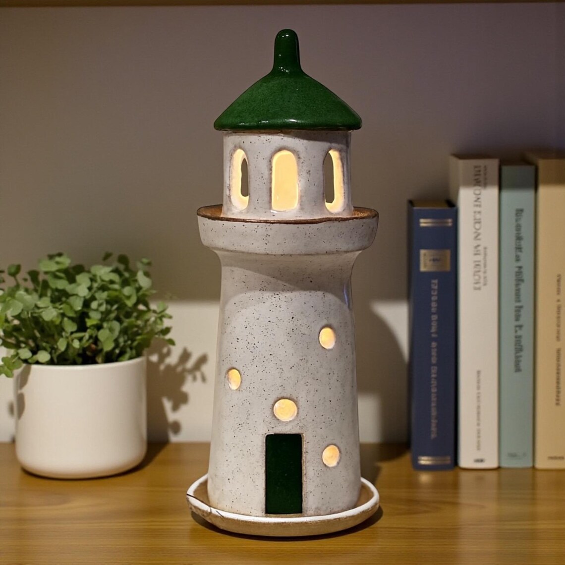 Handmade Ceramic Lighthouse Tealight Holder - Coastal Decor - Etsy