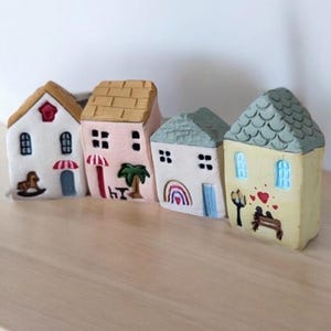 Handmade Mini House 7 cm Ceramic 4-Piece Set Price