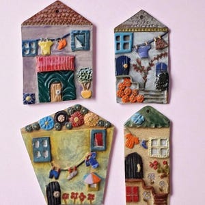 Handmade Ceramic Wall House – 20 cm Whimsical Décor – Price per Piece