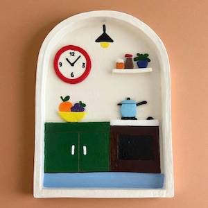 Handmade Ceramic Wall Decor 15x12 cm – Colorful Kitchen Design