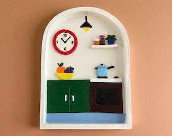 Handmade Ceramic Wall Decor 15x12 cm – Colorful Kitchen Design
