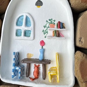 Handmade Ceramic Wall Hanging – 15x12 cm Decorative Art