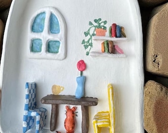 Handmade Ceramic Wall Hanging – 15x12 cm Decorative Art
