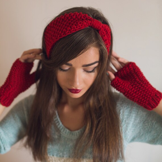 red ear warmer headband