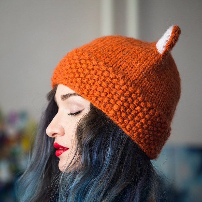 Hat with ears wholesales cat ears cap Knitted fox hat pussycat hat animal winter beanie Christmas gift red fox beanie ladies hat