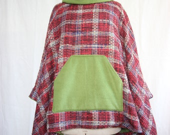 Poncho col snood doublé polaire