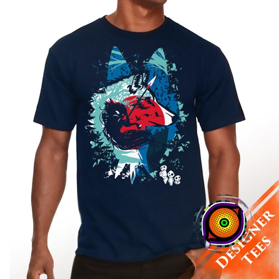 Princess Of Wolves Mononoke T Shirt Studio Ghibli Anime Wolf Etsy