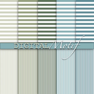 Blue & Beige Stripe Digital Paper Pack, Instant Download, Printable, Decoupage and scrapbook Paper - VGAB