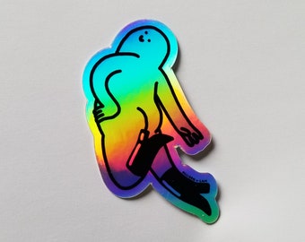 Blue Bobby Holographic Sticker