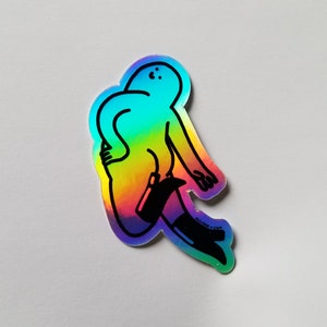 Blue Bobby Holographic Sticker