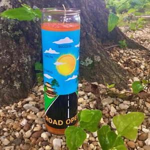 Road Opener Candle for rituals to eliminate obstacles open the roads , intention candles, fixed candles, Herb infused candles, Spell candles