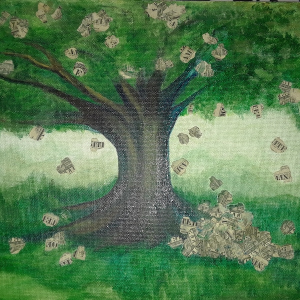 Money Tree Painting Etsy