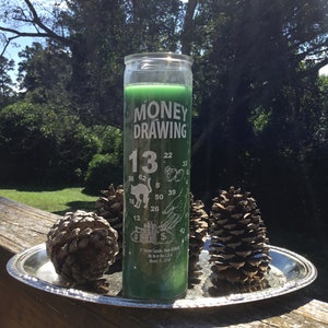 Money Candle, Money Drawing Candles,Money Spells, Green Money Candle