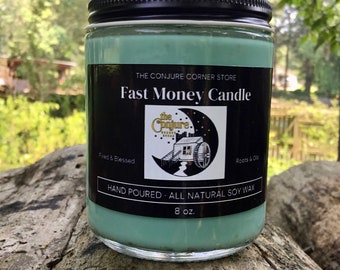 Money Drawing Candle, Money Spell Candle, Fixed Money Candle, Soy Money Candle, Fast Money Candle, Ritual spell candles, Herb Infused Candle