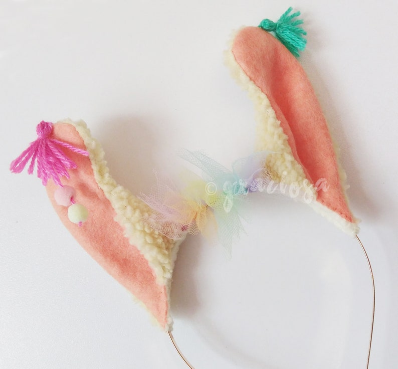 Coral Llama Ears Headband | Etsy