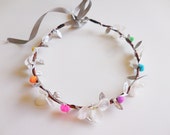 Upgrade shipping if needed for Halloween*  crown - Adjustable flower crown - Rainbow flower crown -Boho chic crown