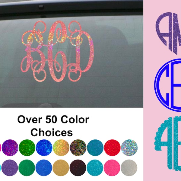 Monogram Decal - Monogram Sticker - Monogram Decals - Monogram Instant Pot - Monogram Car Decal - Cup Decal - Graduation Gift