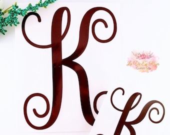 Vine Initial Sticker, Personalized Monogram Decal, 3 inch