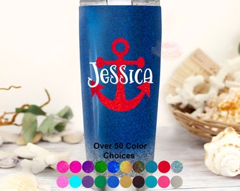 Anchor Name Decal - Nautical Sticker -  Name Decal - Personalized Sticker - Tumbler Decal - Vinyl Decal - Car Decal - Decals - Custom