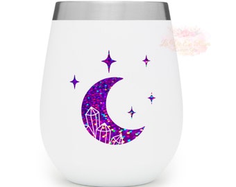 Moon and Stars Sticker, Crystal, Decal, Boho, Celestial, Decal, Home Decor