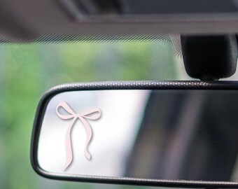 Bow Decal, Coquette Bow Decal, Girly Bow Sticker, Coquette Decal, Rearview Mirror Decal, Car Mirror Decal, Gift For Her, Pink Car Decals