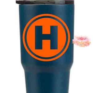 Sports Letter Decal, Circle Monogram, Wedding Party, Initial Decal, Cup Decal, Car Decal, Tumbler Decal, Label. Suitcase, Kids water bottle