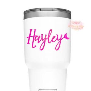Mermaid Tail Name Decal, Name Sticker, Mermaid Tail, Name Sticker, Cup Decal, Water Bottle Label, Vinyl Mermaid Sticker Decal, Gifts For Her