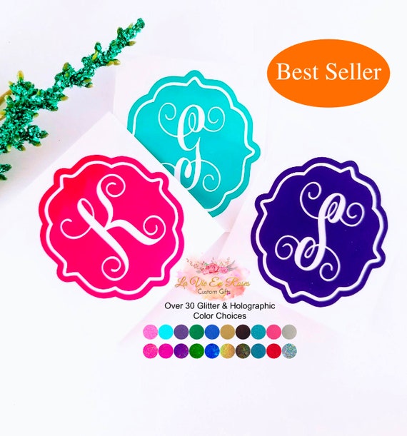 Initial Decal Initial Sticker Letter Decal Letter Sticker Etsy