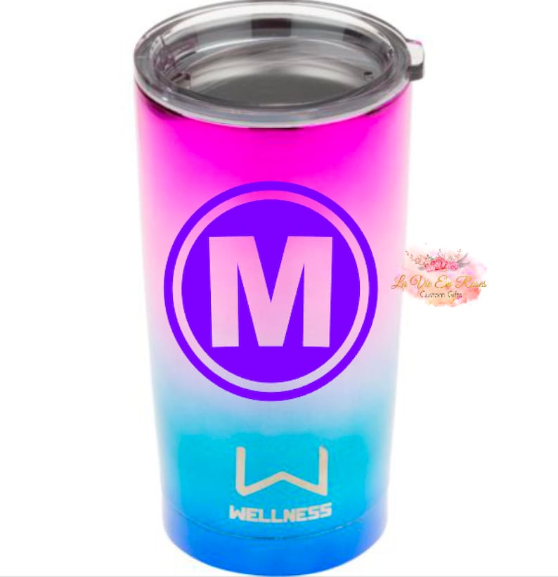 Letter Decal Circle Letter Sticker Initial Decal Cup Decal Car Etsy