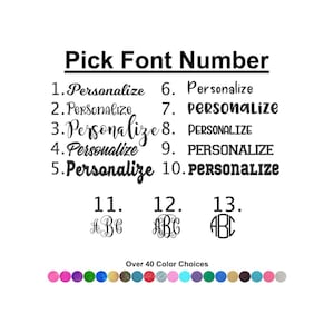 Custom Name Vinyl Decal, Font Choice, Personalized Stickers
