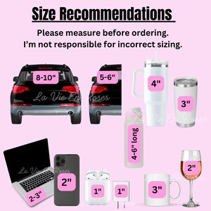 K&ouml;nnte beinhalten: Eine Gr&ouml;&szlig;entabelle mit dem Text Size Recommendations, Please measure before ordering und I'm not responsible for incorrect sizing. Sie zeigt verschiedene Objekte mit rosa Etiketten, die Ma&szlig;e in Zoll von 1 bis 10 Zoll angeben.