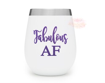 Fabulous AF Sticker Birthday Gifts for Women, Birthday Gift, Fabulous AF Glass Decal, , 20th 30th 40th 50th Birthday for Her