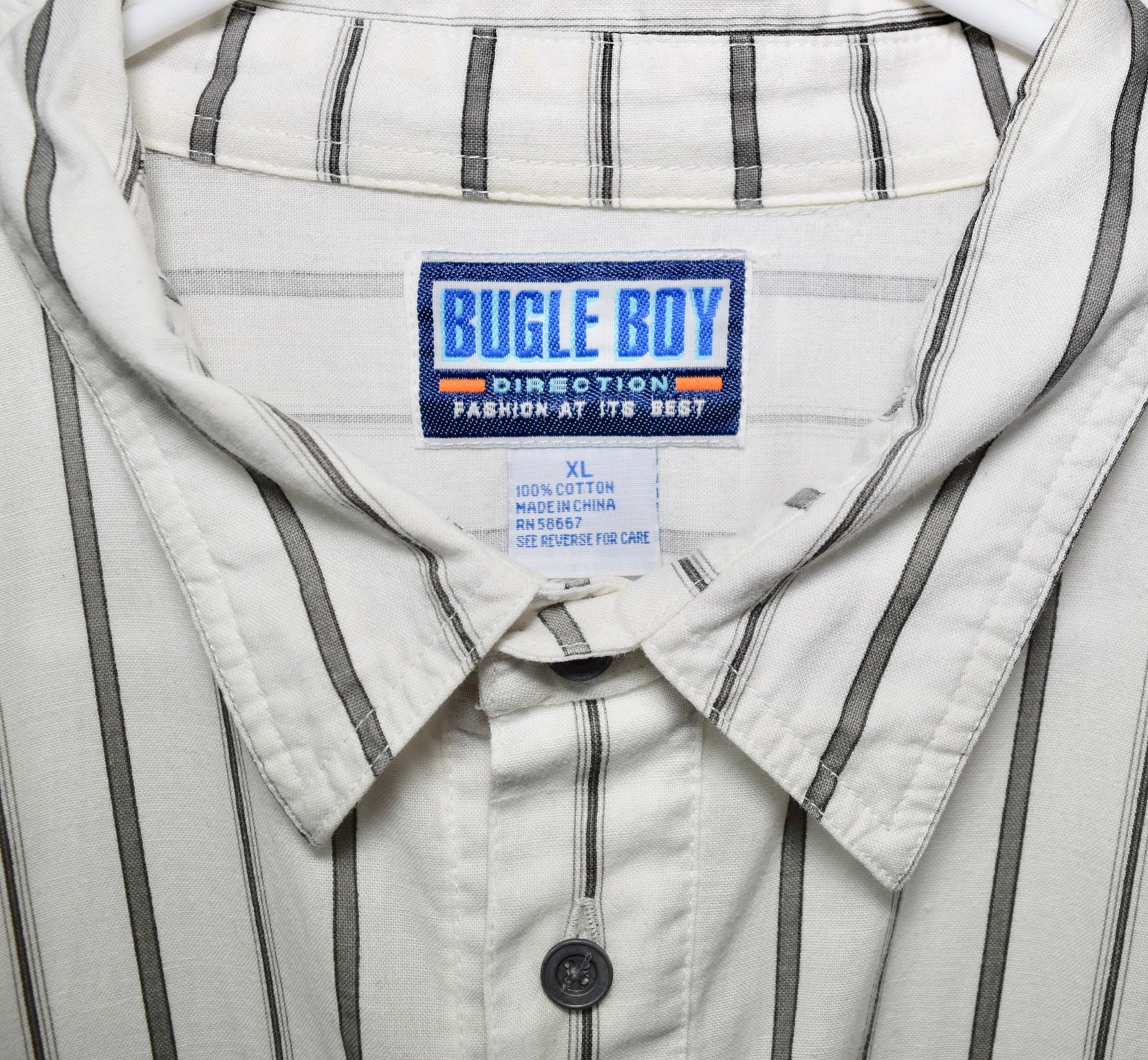 Bugle Boy Vintage Mens Button up Short Sleeved Shirt / White Etsy