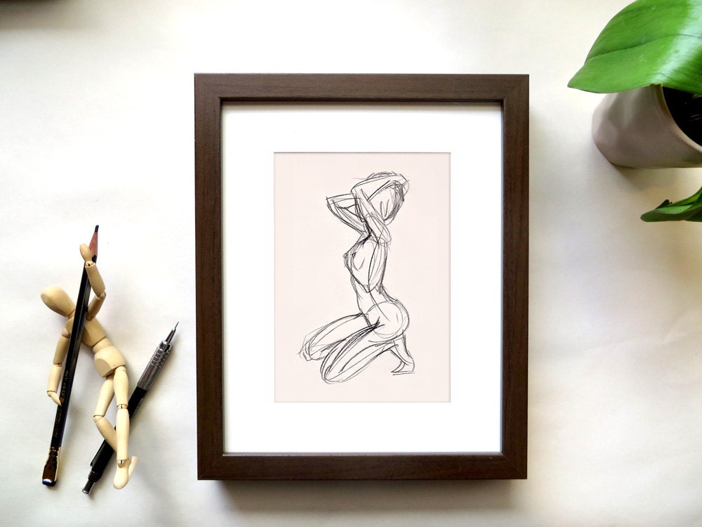 Charcoal Sketch Drawing Of Nude Woman Kneeling Art PRINT Etsy charcoal-sketch-drawing-of-nude-woman-kneeling-art-print-etsy