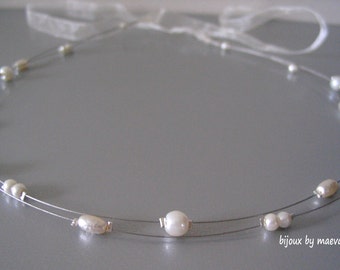 perles cheveux mariée ivoire headband ou bandeau de mariage, bijoux fantaisie mariage sur mesure et personnalisable
