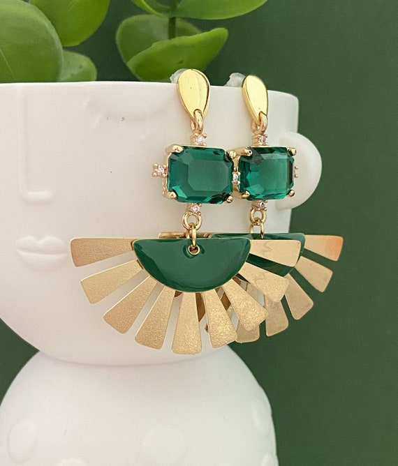 Green and hotsell gold costume jewelry