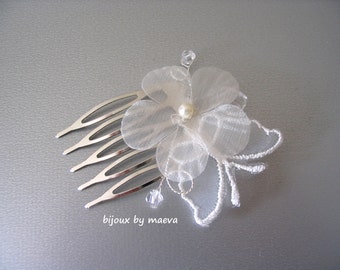 bijoux mariage accessoire coiffure mariée fleur et papillon ivoire